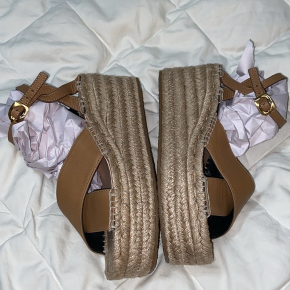 rag and bone HERA ESPADRILLE WEDGE SANDAL IN CIGAR LEATHER size 7 - Picture 8 of 12